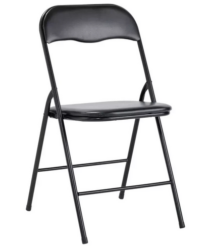 Quin Folding Black Dining Table & 4 Black Chairs