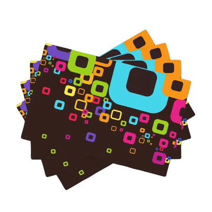 Retro 60s 70s Dining Placemats Set – Insulated Imitation Linen Table Mats - retro table linen