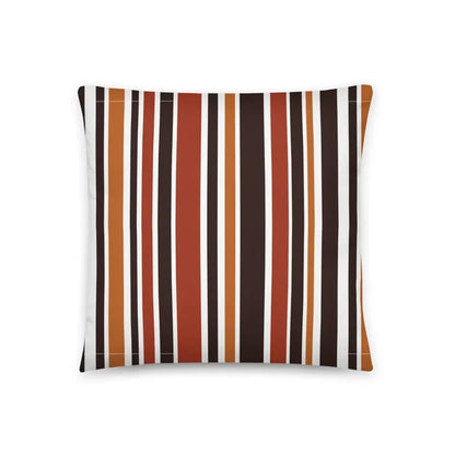 RETRO 60s 70s Scandi THROW PILLOW Striped Brown Orange Red White Midcentury - retro pillow