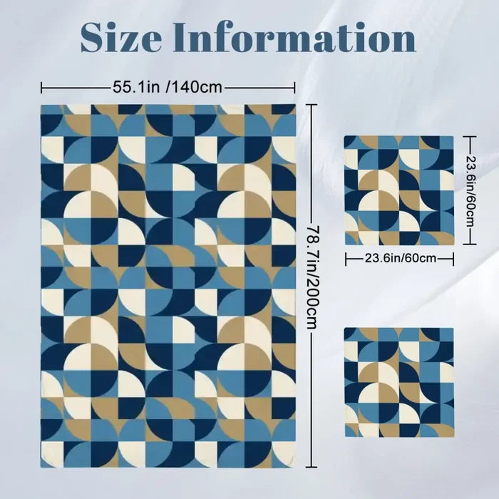 Retro 60s Geometric Twin Duvet Cover Set: Midcentury Modern Bedding 55’’x79’’ - Bedding - retro
