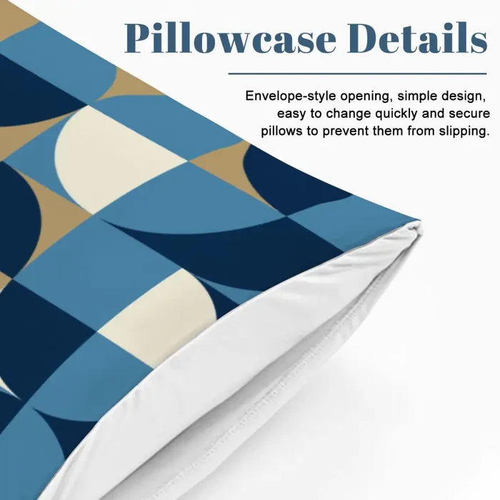 Retro 60s Geometric Twin Duvet Cover Set: Midcentury Modern Bedding 55’’x79’’ - Bedding - retro