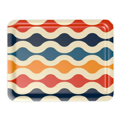 Retro 60s Plastic Serving Tray – Large Midcentury Dinner Tray - Groß (43 x 33 cm) - Trays