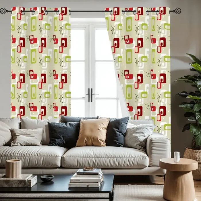 Retro 60s Vintage Blackout Curtains: Mid-Century Modern Drapes - retro curtains
