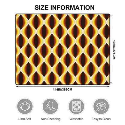 Retro 70s Area Rug 12x9 ft – Midcentury Plush Honeycomb Carpet - retro rug