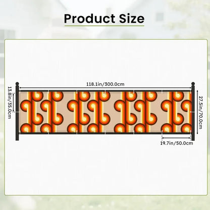 Retro 70s Fence Privacy Screen – Waterproof Outdoor Balcony Cover - Retro Privacy Screen