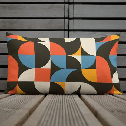 RETRO 70s GEOMETRIC PATTERN Premium Pillow Midcentury Style Home Accent - retro pillow