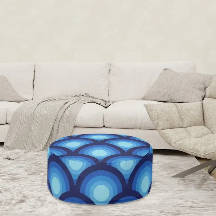 Retro 70s Inflatable Ottoman – Midcentury Modern Portable Foot Stool - pouf
