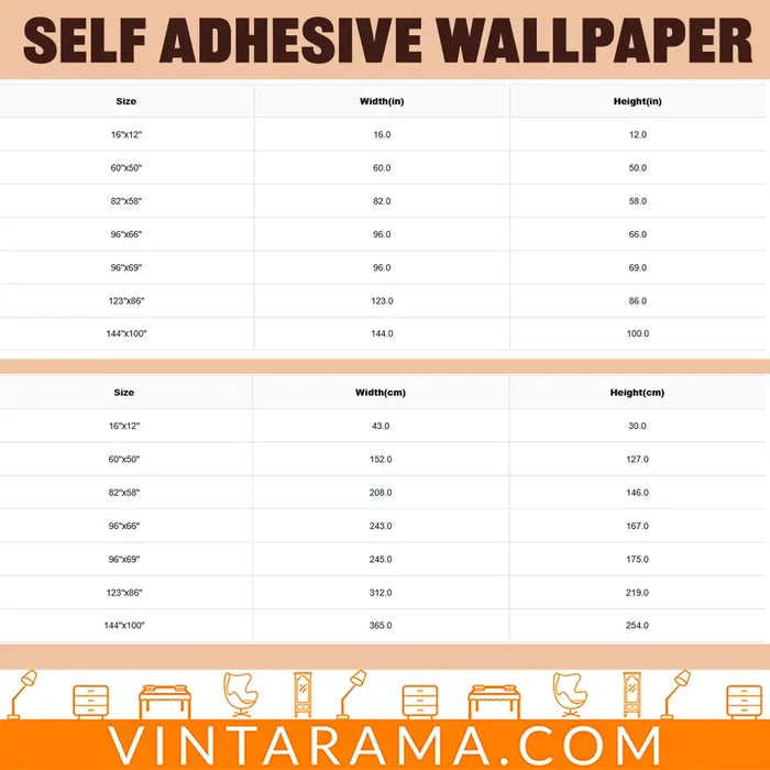 Retro 70s Stick and Peel Wallpaper: Mid-Century Modern Removable Mural - 144’’x100’’ - retro wallpaper