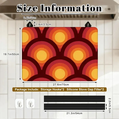 Retro 70s Stove Cover – Midcentury Kitchen Surface Protector - retro ads