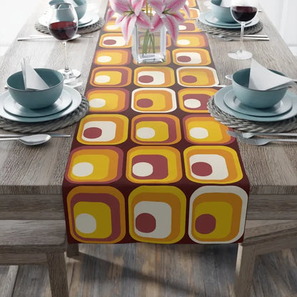 Retro 70s Table Runner - Midcentury Modern Home Decor - retro table linen