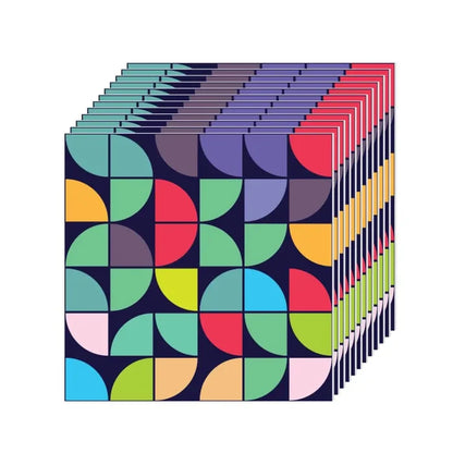 Retro Bauhaus Self-Adhesive Wall Panel Kit: Waterproof PVC Tiles - Wall Coverings