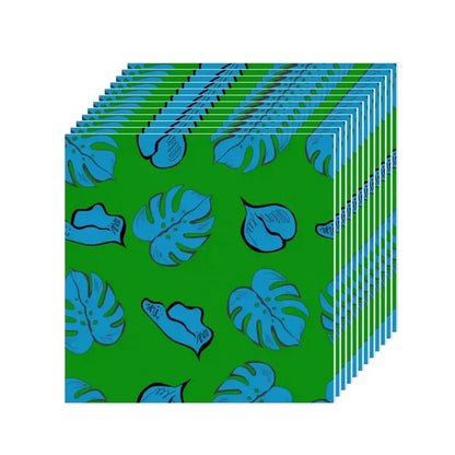 Retro Monstera Stick & Peel Wall Panel Kit: Waterproof PVC Tiles - retro wallpaper