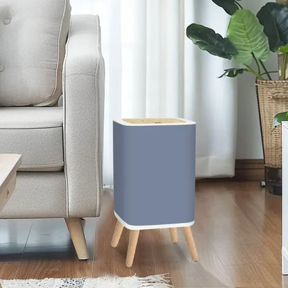 Retro Nordic Square Small Trash Can with Lid pale blue taupe - One Size - retro tash cans