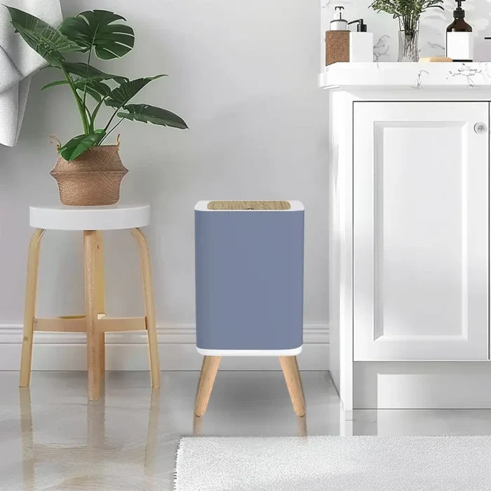 Retro Nordic Square Small Trash Can with Lid pale blue taupe - One Size - retro tash cans
