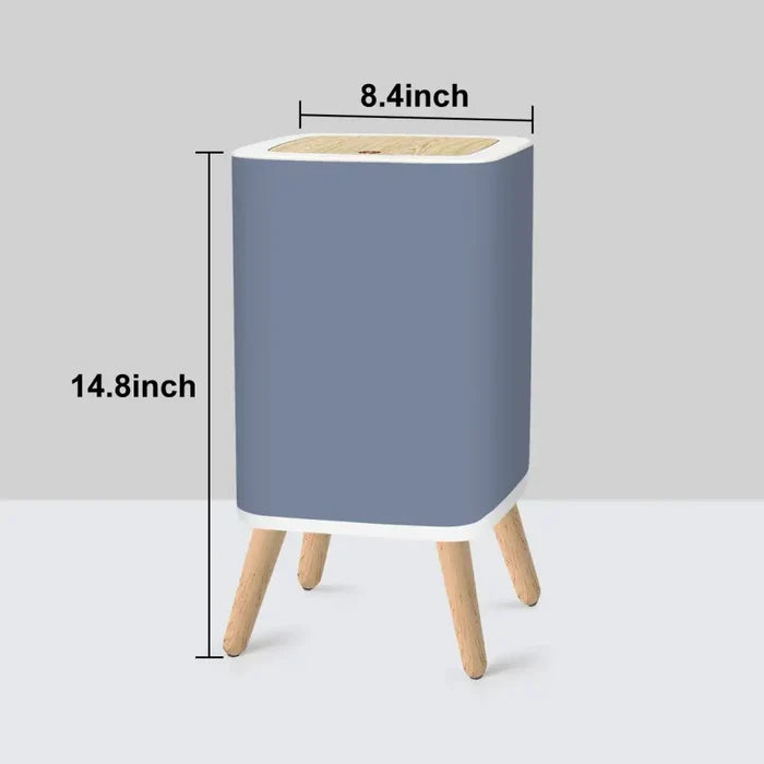Retro Nordic Square Small Trash Can with Lid pale blue taupe - One Size - retro tash cans