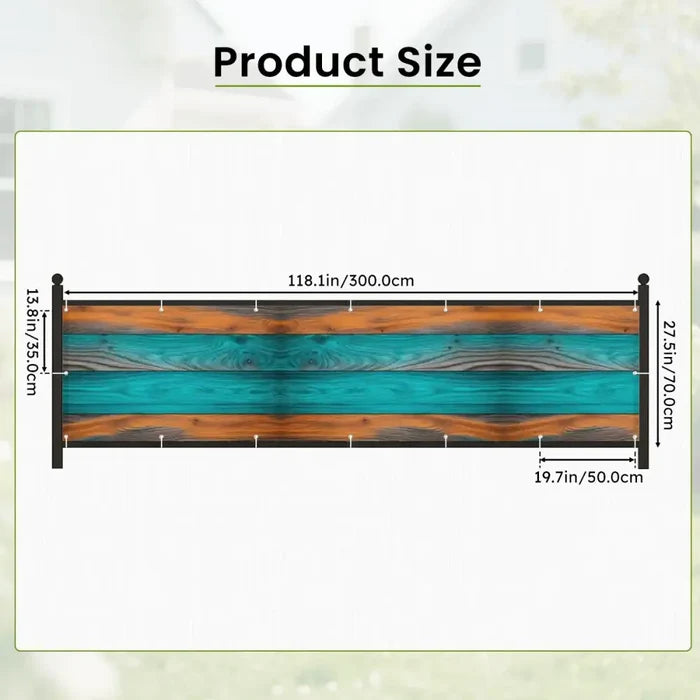 Retro Wood Grain Privacy Screen – Waterproof Balcony Fence Cover - Retro Privacy Screen