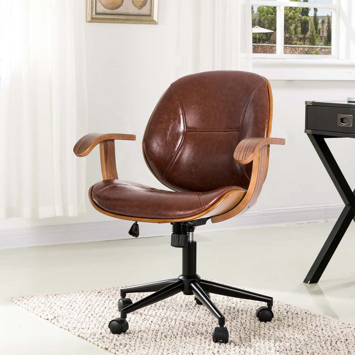 Russet PU Leather Adjustable Swivel Desk Chair/Task Chair