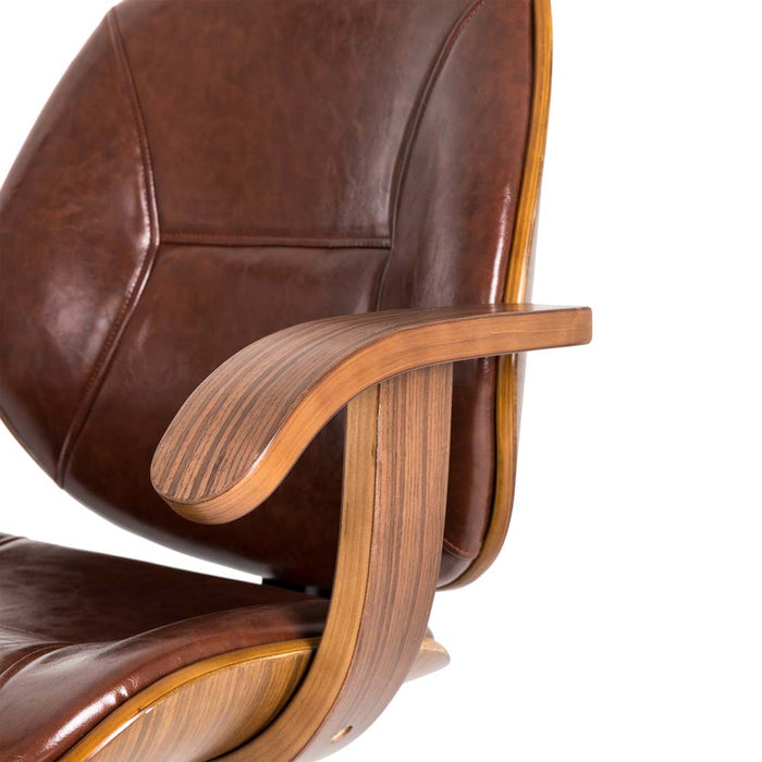 Russet PU Leather Adjustable Swivel Desk Chair/Task Chair