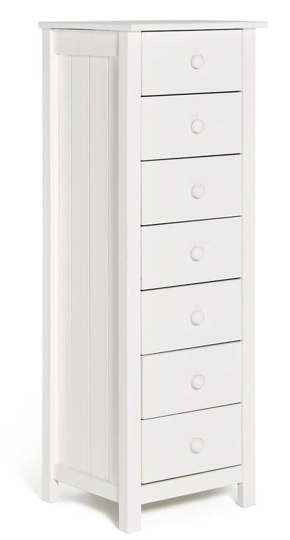 Scandinavia 7 Drawer Tallboy - White