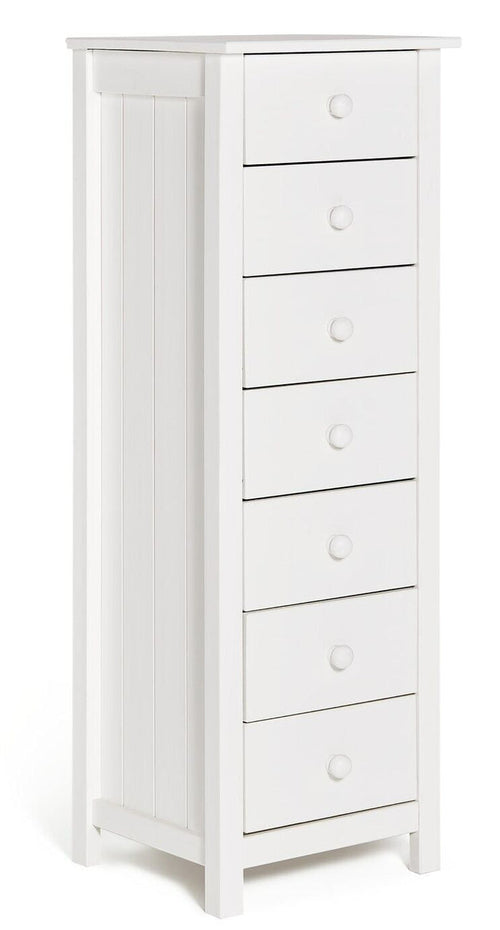 Scandinavia 7 Drawer Tallboy - White