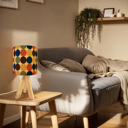 Scandinavian Retro Dots Tripod Table Lamp – Mid Century Accent Remote Light - retro table lamps