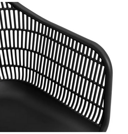 Serpa Set of 2 Plastic Garden Chairs - Black