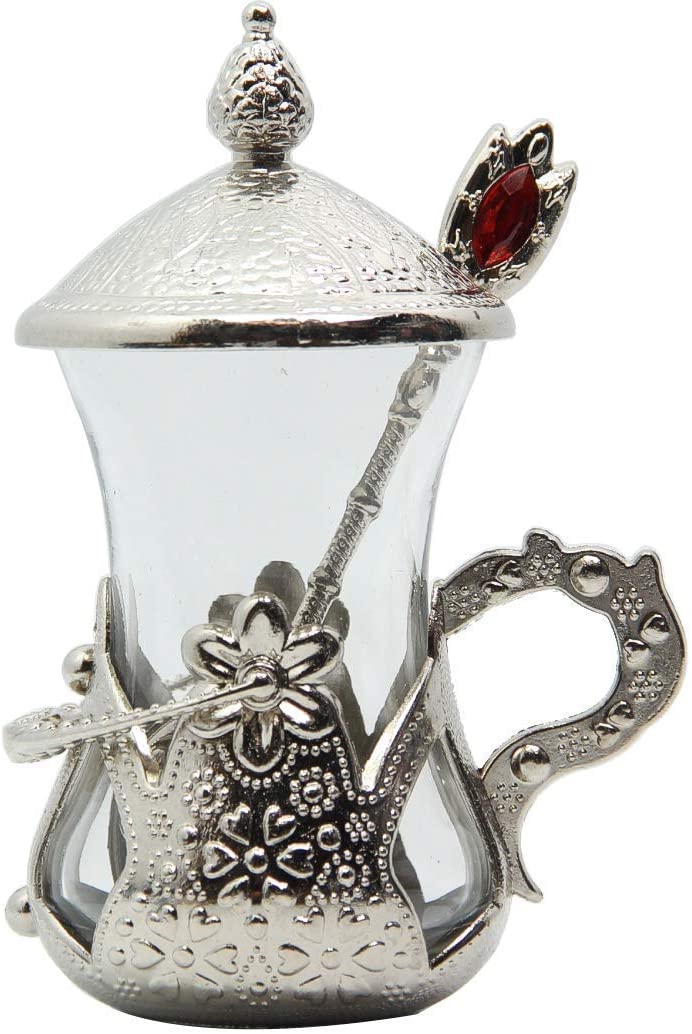 (SET OF 6) Handmade Turkish Tea Serving Set