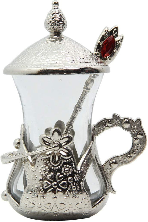 (SET OF 6) Handmade Turkish Tea Serving Set