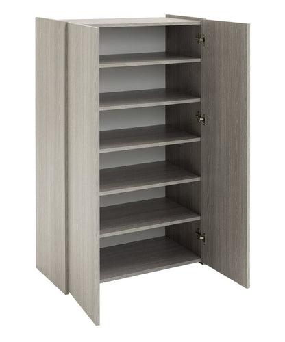 Seville 2 Door Shoe Storage Cabinet - Grey & Oak (B Grade)