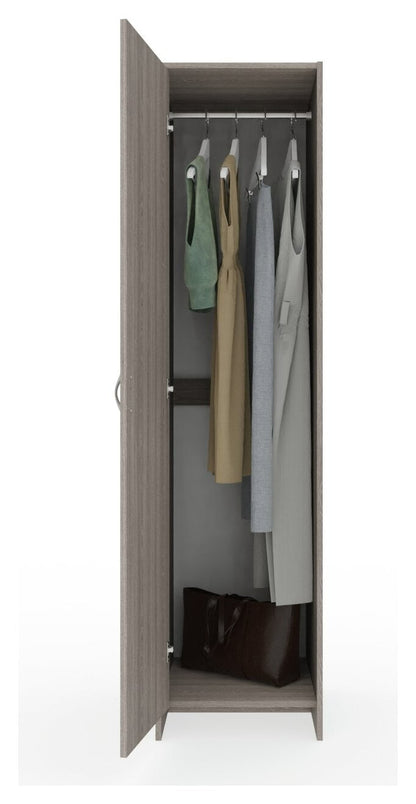 Seville 2 Piece 1 Door Wardrobe Set - Grey & Oak