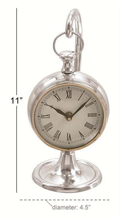 SILVER ALUMINUM PENDULUM CLOCK