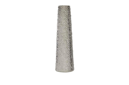 SILVER CERAMIC VASE WITH BUBBLE TEXTURE