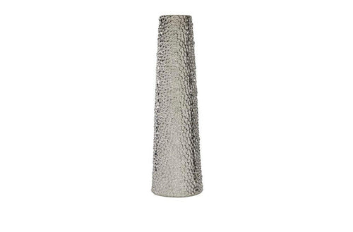 SILVER CERAMIC VASE WITH BUBBLE TEXTURE