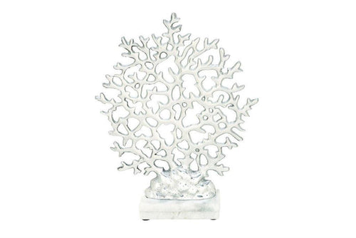 SILVER MARBLE CORAL SCULPTURE,
