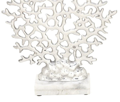 SILVER MARBLE CORAL SCULPTURE,