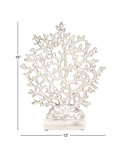 SILVER MARBLE CORAL SCULPTURE,