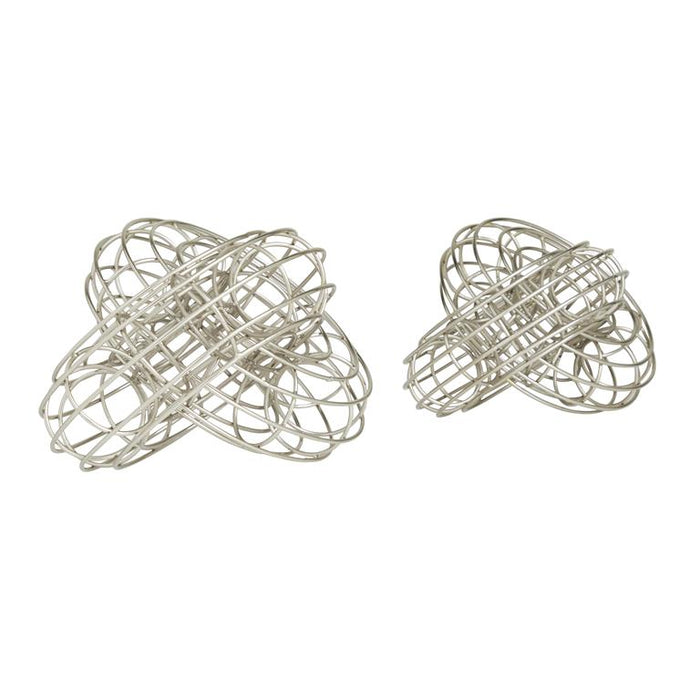 SILVER METAL CHAIN WIRE SCULPTURE