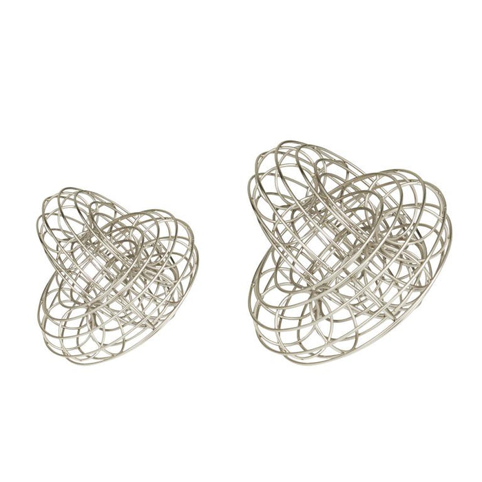 SILVER METAL CHAIN WIRE SCULPTURE