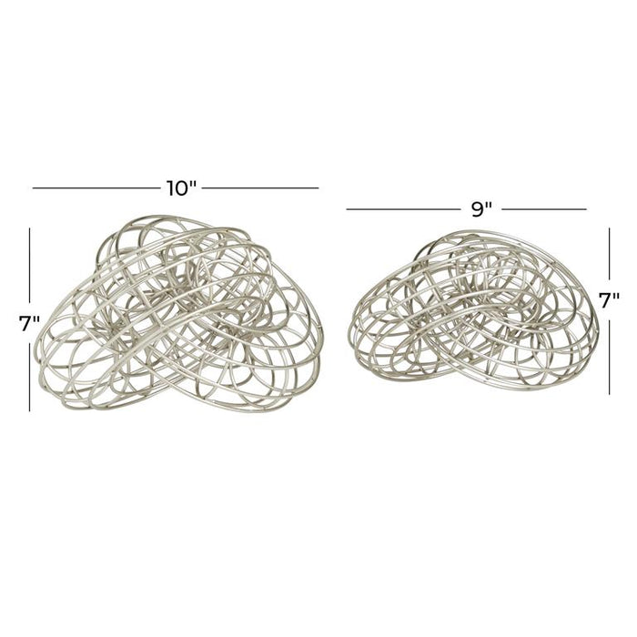 SILVER METAL CHAIN WIRE SCULPTURE
