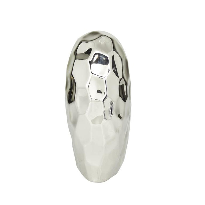 SILVER PORCELAIN HEART SCULPTURE