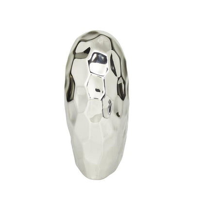 SILVER PORCELAIN HEART SCULPTURE