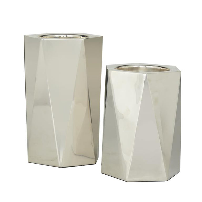 SILVER STAINLESS STEEL CANDLE HOLDER