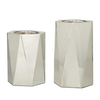SILVER STAINLESS STEEL CANDLE HOLDER