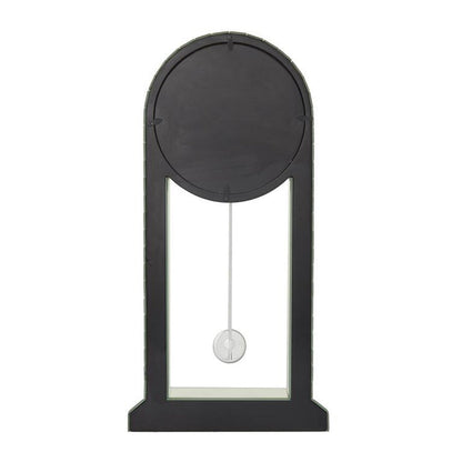 SILVER WOOD MIRRORED PENDULUM CLOCK