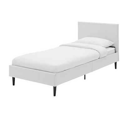 Skylar Single Bed Frame - White | Metal Bed Frame for Kids Bedroom & Guest Room