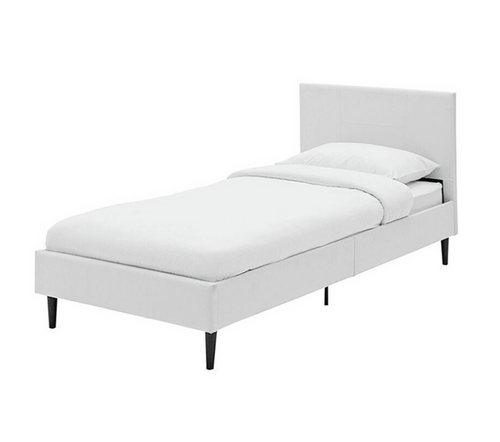 Skylar Single Bed Frame - White | Metal Bed Frame for Kids Bedroom & Guest Room