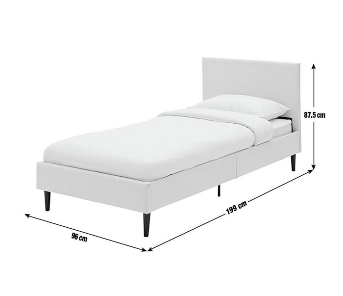 Skylar Single Bed Frame - White | Metal Bed Frame for Kids Bedroom & Guest Room