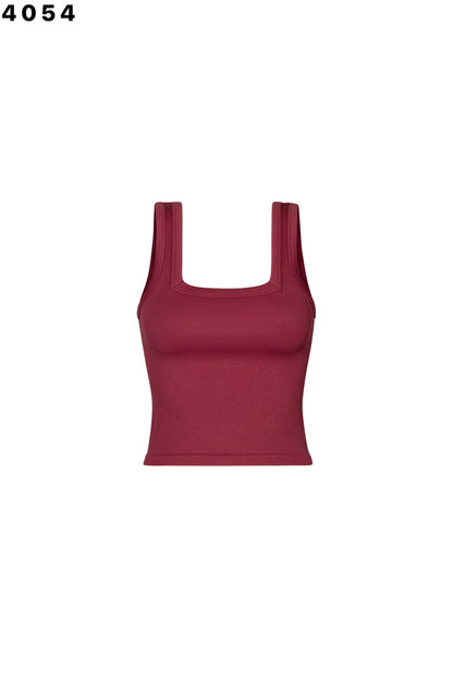SQUARE NECK CROP RIB TANK