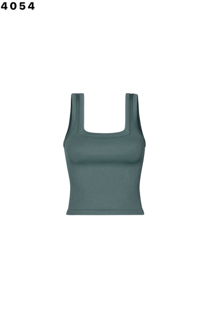 SQUARE NECK CROP RIB TANK