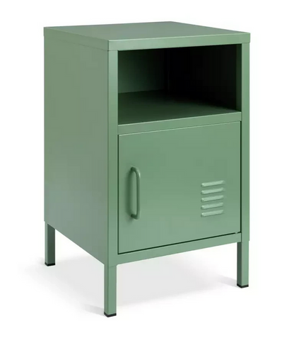 Stevie 1 Door Bedside Table Green | Bedroom Nightstand Storage Cabinet